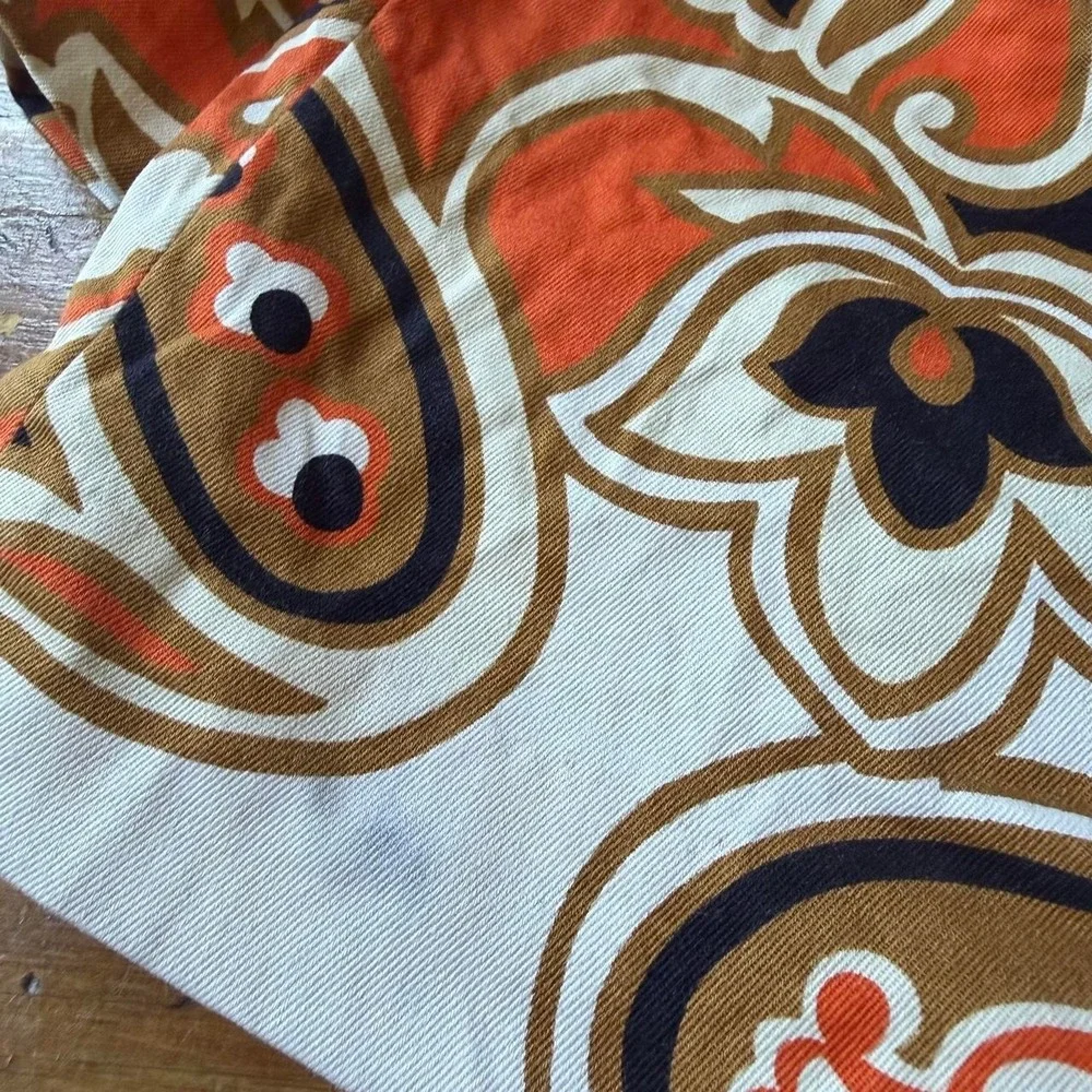 y2k J.Crew multicolored orange black‎ paisley retro inspired cotton mini skirt